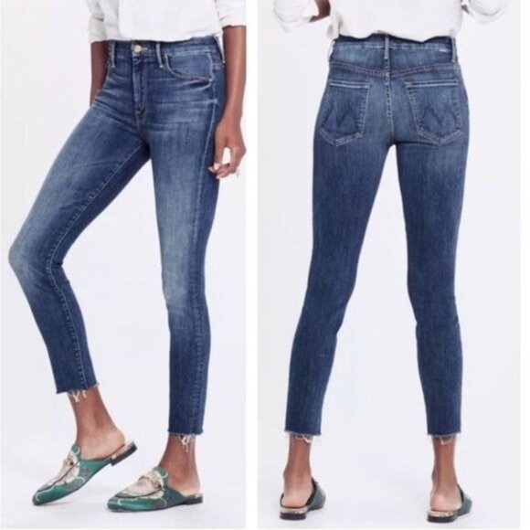 MOTHER Denim - MOTHER High Waisted Looker Ankle Fray Not Rough Enough Skinny Jeans Womens 23